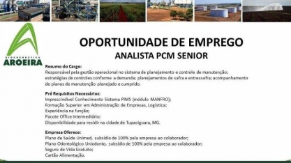 Bioenergética Aroeira contrata