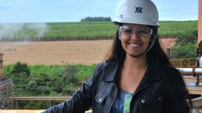Tais Fiorentin, da área de Segurança do Trabalho no Grupo Santa Adélia, no VI Cana Substantivo Feminino