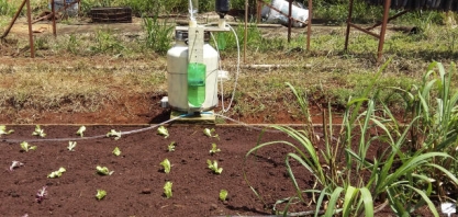 Irrigador solar é testado em canteiro de cana-de-açúcar em fazenda da Apta