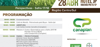 1ª Reunião Canaplan 2017 acontece em 28 de abril em Ribeirão Preto, SP