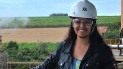 Tais Fiorentin, da área de Segurança do Trabalho no Grupo Santa Adélia, no VI Cana Substantivo Feminino