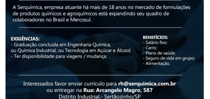 Serquímica contrata Trainee para área comercial