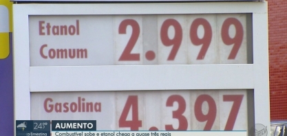 Etanol chega a R$ 2,99 nos postos em Ribeirão Preto, SP