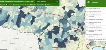 Mapas interativos mostram potencial de geração de energia do biogás em SP