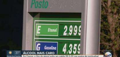Litro do etanol sobe R$ 0,30 nos postos de combustível em Franca, SP