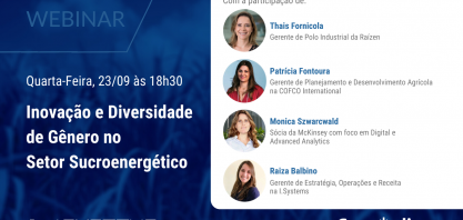 Webinar Inovação e Diversidade de Gênero no setor Sucroenergético