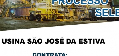 Usina Estivas contrata Operador de Fabricação de Álcool