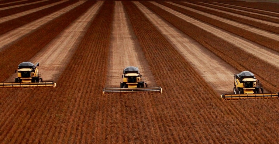Máquinas em colheita de soja: valor das compras via consórcios tem subido — Foto: Anna Carolina Negri/Valor