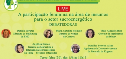 Nesta terça-feira acontece a 10ª e última Live do Encontro Cana Substantivo Feminino On-line