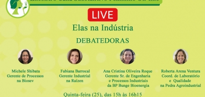 Elas na Indústria – é o tema da live desta quinta-feira 25 e março
