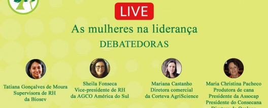 A live Mulheres na liderança acontece nesta quinta-feira às 15horas