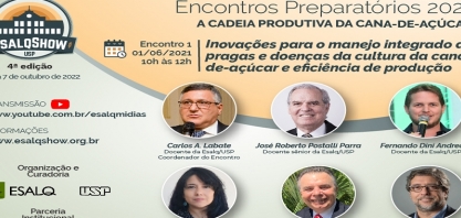 Inovações para o manejo integrado de pragas e doenças da cultura da cana-de-açúcar e eficiência de produção é o tema do primeiro Encontro Preparatório da 4ª edição do EsalqShow