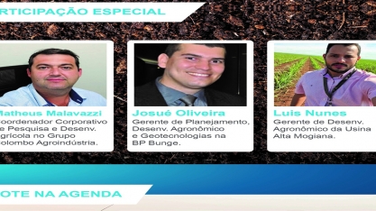 Hoje tem live “Inovamos junto com você no CONTROLE DO SPHENOPHORUS” e profissionais de usinas abordarão a experiência no controle dessa praga