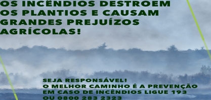 “Os incêndios rurais causam grandes prejuízos agrícolas e danos ao meio ambiente, o melhor caminho é a prevenção”, diz Mário Campos