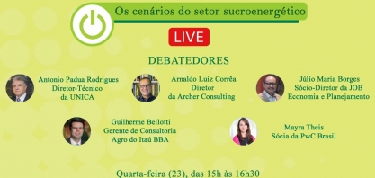 Como está o movimento de fusões e aquisições no setor? Fique sabendo na live - Os cenários do setor sucroenergético