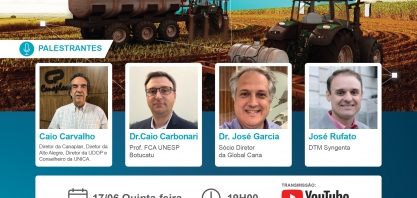 Pesquisa sobre “aplicação de um inseticida junto à vinhaça localizada” será apresentada na live: “Inovamos junto com você no controle de Sphenophorus levis”