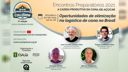 Oportunidades de otimização na logística de cana no Brasil é o tema do 2º Encontro Preparatório do EsalqShow