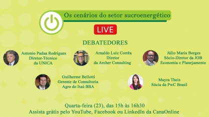 OS CENÁRIOS DO SETOR SUCROENERGÉTICO – este é o tema da live que a CanaOnline realiza na próxima quarta-feira