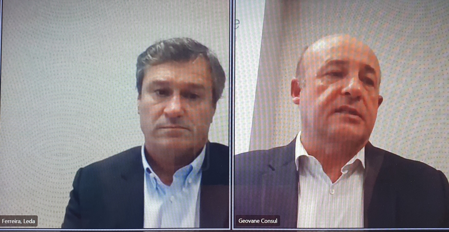 Mario Lindenhayn, presidente executivo e do Conselho de Administração da BP Bunge Bioenergia e Geovane Consul, CEO da empresa, durante coletiva de imprensa, realizada nesta quarta-feira (4)