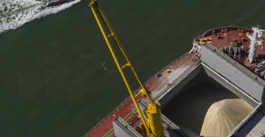 Terminal Açucareiro Copersucar - Carregamento de navio com açúcar bruto para exportação no Porto de Santos. Foto: Na Lata
