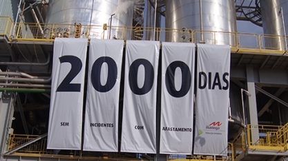 Usina Jacarezinho celebra 2.000 dias sem incidentes com afastamento