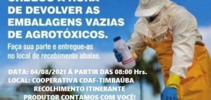 Usina Coaf realiza campanha de coleta de embalagens vazias de defensivos