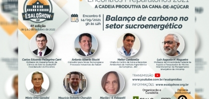 Balanço de carbono no setor sucroenergético será o tema do 6º Encontro Preparatório do Esalqshow
