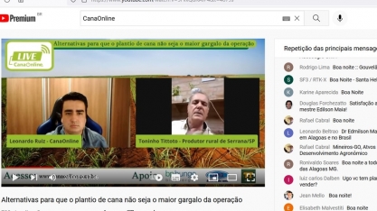 Produtor realiza 100% do plantio com o auxílio de plantadoras automatizadas e utiliza entre 7 e 13 toneladas de cana por hectare