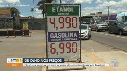 Flashlink flagra gasolina a R$ 6,99 em posto de combustíveis de Goiânia