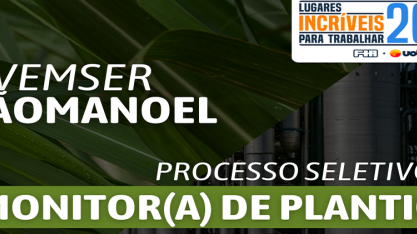 Usina São Manoel contrata Monitor de Plantio