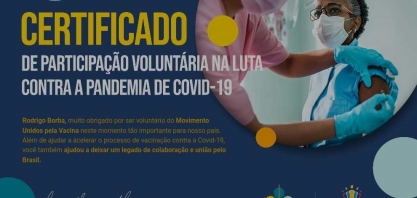 Usina Coaf é reconhecida em evento nacional do Unidos Pela Vacina