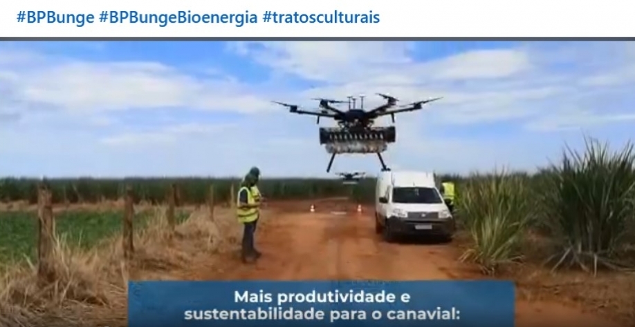 Para o controle da broca-da-cana, as Cotesias são depositadas em recipientes que são lançados pelos drones, a partir de um planejamento georreferenciado para a melhor eficiência de localização
