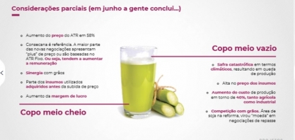 Safra canavieira 2021/22 foi maravilhosa em termos de margens