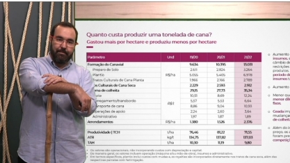 Dispara custo com trato cultural de cana-soca e CCT completo