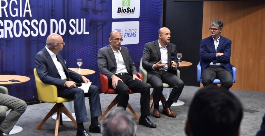 Geovane Consul (segundo da direita para esquerda), CEO da BP Bunge Bioenergia, em debate durante o Simpósio de Bioenergia do Mato Grosso do Sul. (Foto: Divulgação)