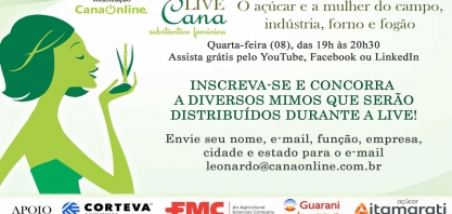 Se inscreva para concorrer aos mimos distribuídos durante a live: “O açúcar e a mulher do campo, indústria, forno e fogão”