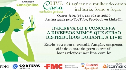 Se inscreva para concorrer aos mimos distribuídos durante a live: “O açúcar e a mulher do campo, indústria, forno e fogão”