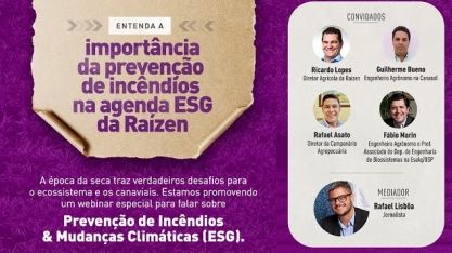 Raízen inicia campanha de conscientização para prevenção e combate aos incêndios em canaviais