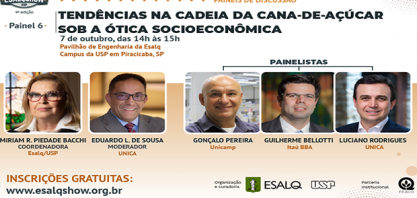 Painel debaterá tendências na cadeia da cana sob a ótica socioeconômica