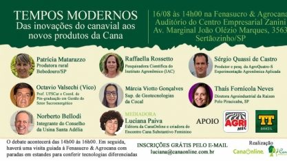 Debate “Tempos Modernos” será presencial e acontecerá na Fenasucro & Agrocana