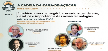 A indústria sucroenergética será discutida na 4ª edição do Esalqshow