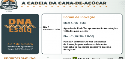 Esalqshow 4ª edição: Fórum debaterá os ambientes de inovação na cadeia da cana-de-açúcar
