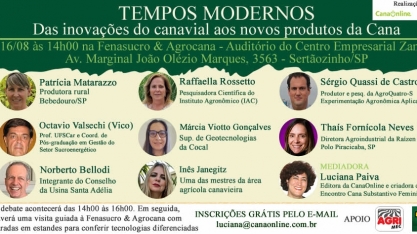 As inovações nos tratos culturais da cana serão debatidas no evento “Tempos Modernos”