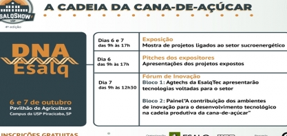 Esalqshow - DNA Esalq apresentará novas tecnologias ao setor sucroenergético