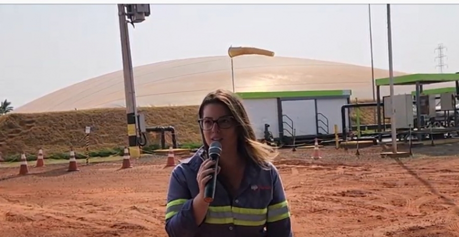 Planta piloto de biogás instalada na usina Cruz Alta, de Olímpia/SP