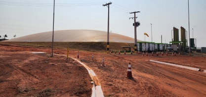 Na planta de Biogás da Tereos, 70% da matéria orgânica da vinhaça é convertida em biogás