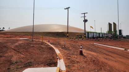 Na planta de Biogás da Tereos, 70% da matéria orgânica da vinhaça é convertida em biogás