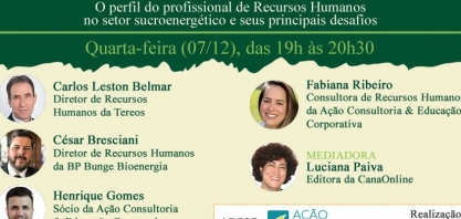 Live apresenta relatório geral da pesquisa “O perfil do profissional de Recursos Humanos no setor sucroenergético e seus principais desafios”