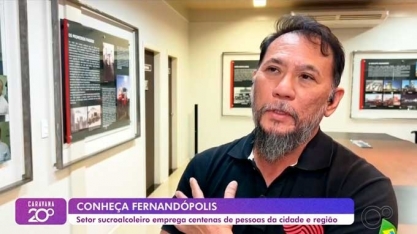 Diretor presidente da Alcoeste, Luís Arakaki, ressalta a importância do setor sucroalcooleiro no desenvolvimento de Fernandópolis (SP); Assista a entrevista para a TV TEM