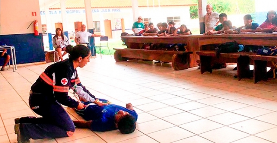 Estudantes receberam orientações para agir em situações de urgência